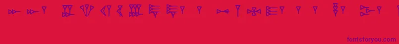 RkUgaritic Font – Purple Fonts on Red Background