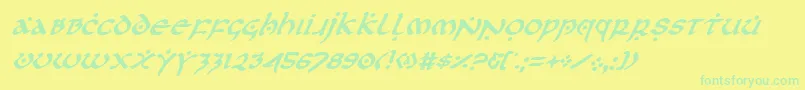Więcej informacji o czcionce Firstv2i Czcionka Firstv2i – zielone czcionki na żółtym tle