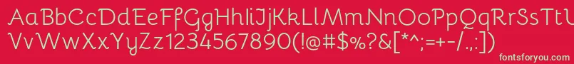 BellotaRegular Font – Green Fonts on Red Background