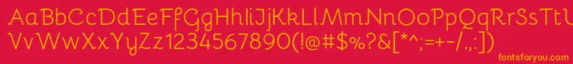 フォントBellotaRegular – 赤い背景にオレンジの文字