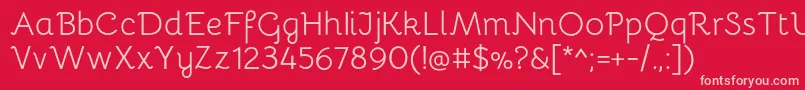 BellotaRegular Font – Pink Fonts on Red Background