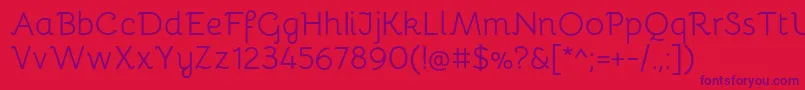 BellotaRegular Font – Purple Fonts on Red Background