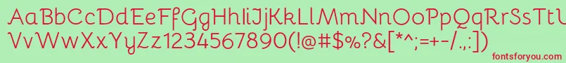 BellotaRegular Font – Red Fonts on Green Background