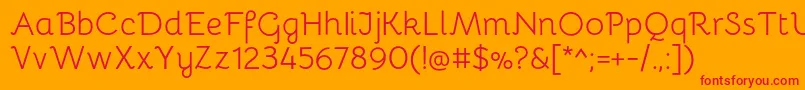 BellotaRegular Font – Red Fonts on Orange Background