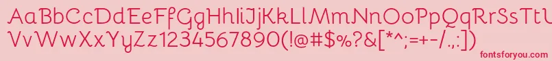 BellotaRegular-Schriftart – Rote Schriften auf rosa Hintergrund