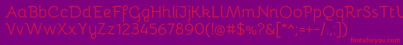 BellotaRegular Font – Red Fonts on Purple Background