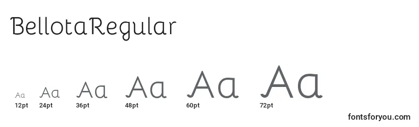 BellotaRegular Font Sizes