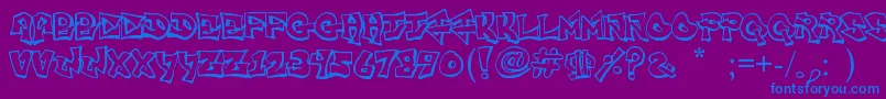 FreightTrainGangsta Font – Blue Fonts on Purple Background