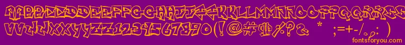 FreightTrainGangsta Font – Orange Fonts on Purple Background