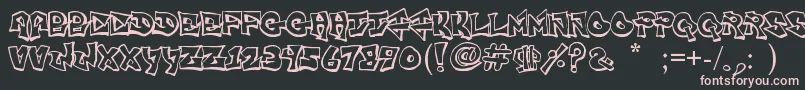 FreightTrainGangsta-Schriftart – Rosa Schriften auf schwarzem Hintergrund