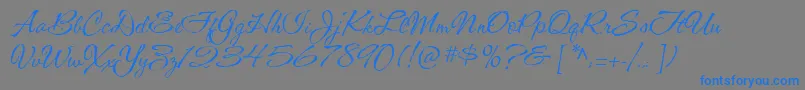 CacShishoniBrush Font – Blue Fonts on Gray Background