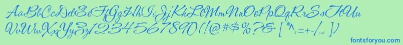 CacShishoniBrush Font – Blue Fonts on Green Background