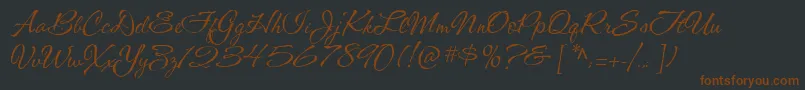Шрифт CacShishoniBrush – коричневые шрифты на чёрном фоне