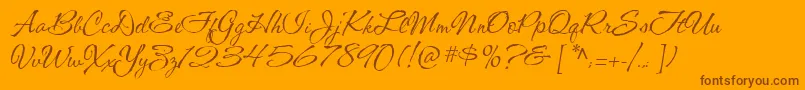 CacShishoniBrush Font – Brown Fonts on Orange Background