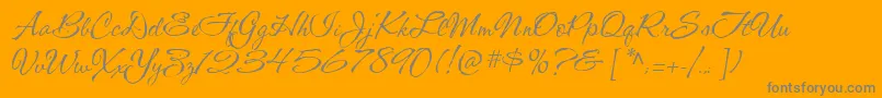 CacShishoniBrush Font – Gray Fonts on Orange Background