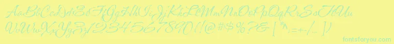 CacShishoniBrush Font – Green Fonts on Yellow Background