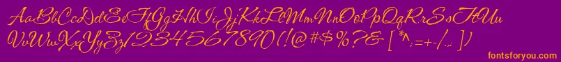 CacShishoniBrush Font – Orange Fonts on Purple Background