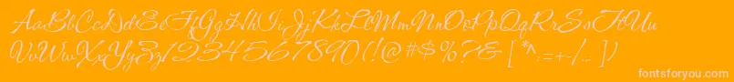 CacShishoniBrush Font – Pink Fonts on Orange Background
