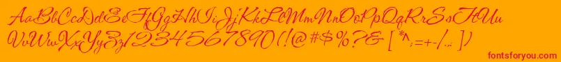 CacShishoniBrush Font – Red Fonts on Orange Background