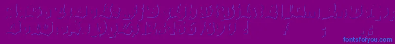 Grobehand3D Font – Blue Fonts on Purple Background