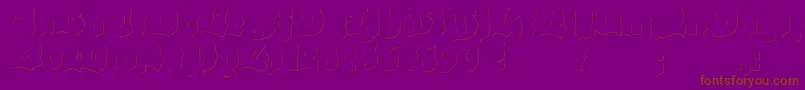 Grobehand3D-Schriftart – Braune Schriften auf violettem Hintergrund