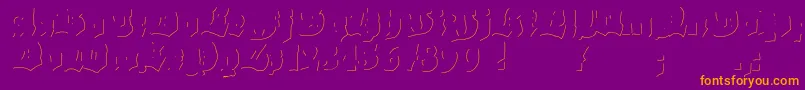 Grobehand3D Font – Orange Fonts on Purple Background