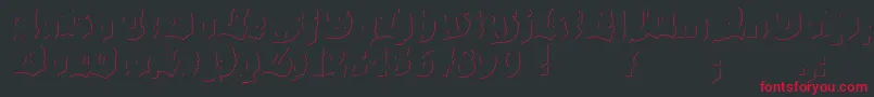 Grobehand3D Font – Red Fonts on Black Background
