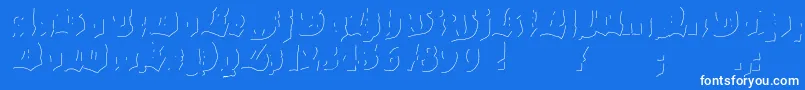 Grobehand3D Font – White Fonts on Blue Background