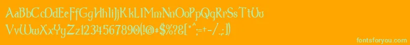 Шрифт Dum3thin – зелёные шрифты на оранжевом фоне