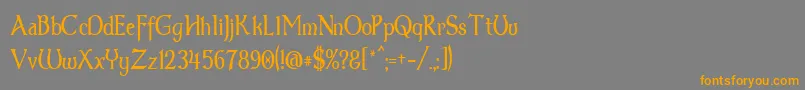 Dum3thin-Schriftart – Orangefarbene Schriften auf grauem Hintergrund