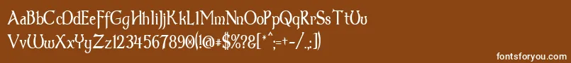 フォントDum3thin – 茶色の背景に白い文字