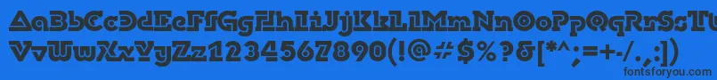 DublonbruscBold Font – Black Fonts on Blue Background