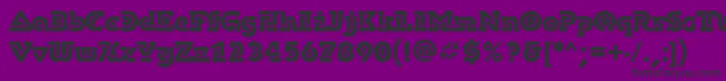 DublonbruscBold-fontti – mustat fontit violetilla taustalla