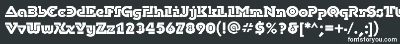 DublonbruscBold-fontti – valkoiset fontit mustalla taustalla