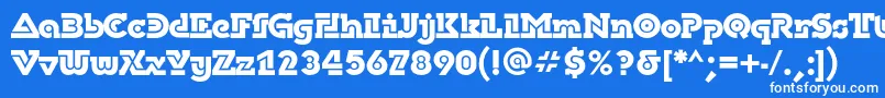 フォントDublonbruscBold – 青い背景に白い文字