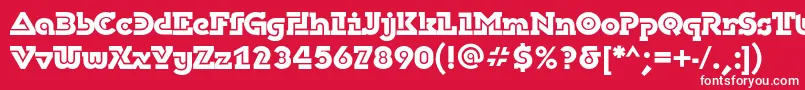 Czcionka DublonbruscBold – białe czcionki na czerwonym tle
