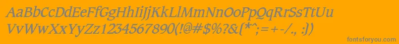 CotlincBolditalic-Schriftart – Graue Schriften auf orangefarbenem Hintergrund