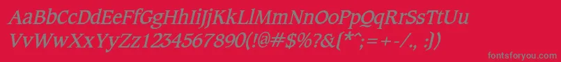 CotlincBolditalic-Schriftart – Graue Schriften auf rotem Hintergrund