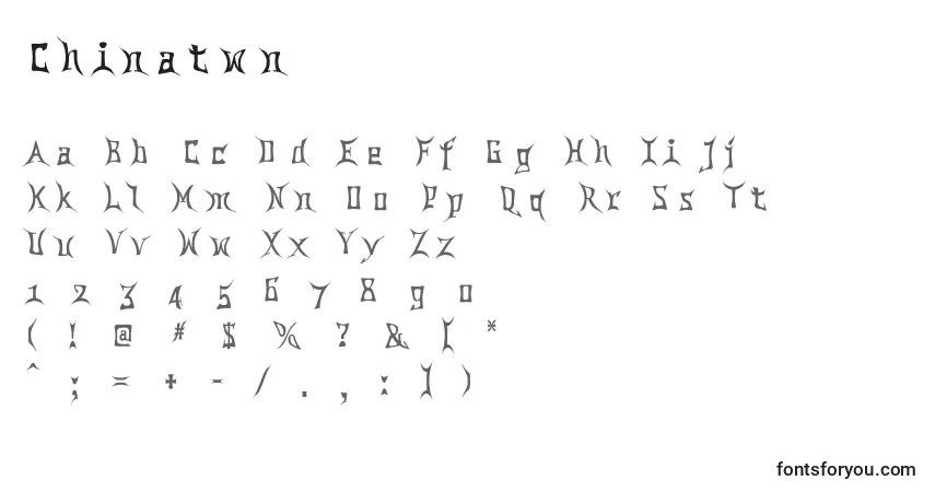 Шрифт Chinatwn – алфавит, цифры, специальные символы