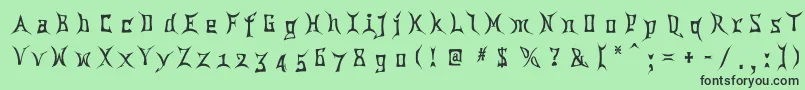 Шрифт Chinatwn – чёрные шрифты на зелёном фоне
