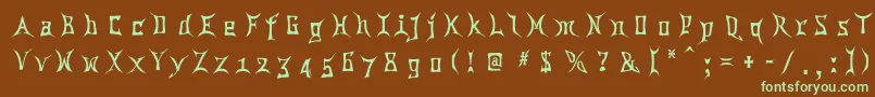 Chinatwn Font – Green Fonts on Brown Background