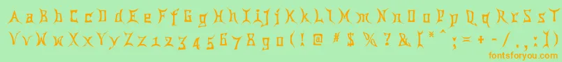 Chinatwn Font – Orange Fonts on Green Background