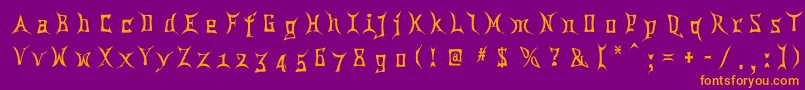 Chinatwn-fontti – oranssit fontit violetilla taustalla