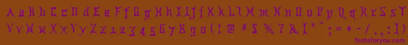 Chinatwn Font – Purple Fonts on Brown Background