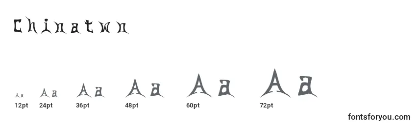 Размеры шрифта Chinatwn