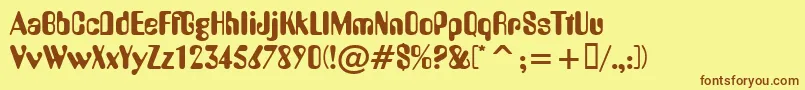 Yells Font – Brown Fonts on Yellow Background