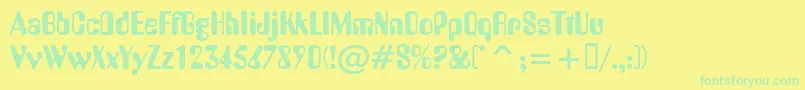 Yells Font – Green Fonts on Yellow Background