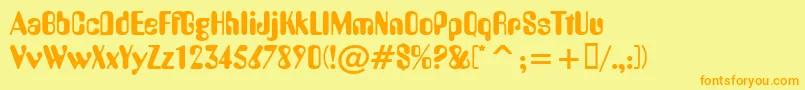 Yells Font – Orange Fonts on Yellow Background