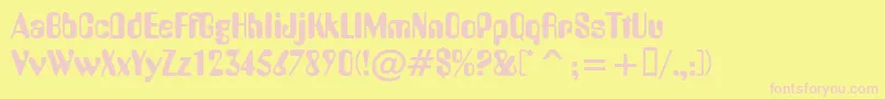 Yells Font – Pink Fonts on Yellow Background