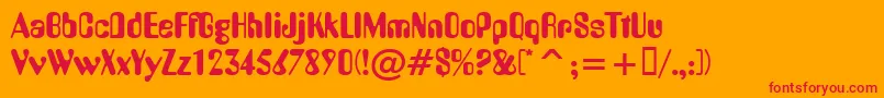 Yells Font – Red Fonts on Orange Background